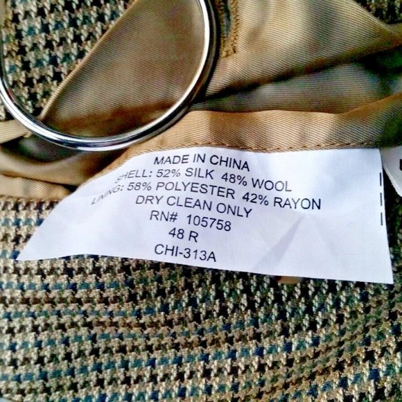 4 Season Silk & Worsted Wool Tweed Sports Coat - Picture 5 of 10